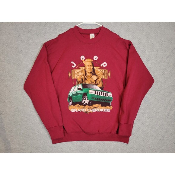 Vintage 90s Jeep Grand Cherokee Crew Neck Sweatshirt FOTL Tag Mens XL Graphic - Picture 1 of 10